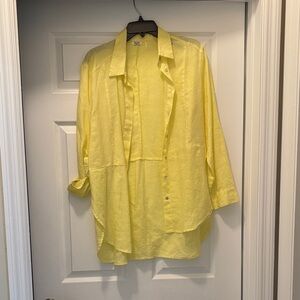 Lightweight Yellow Button-Down Shirt - Relaxed Fit
